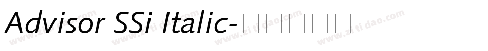 Advisor SSi Italic字体转换